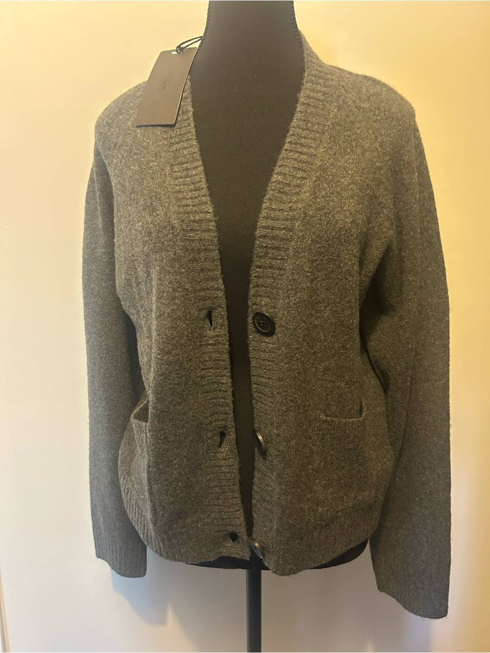 Silver Jeans Charcoal Button-Up Knit Cardigan